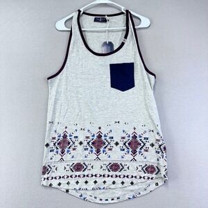 Soul Star Tank‎ Top Men's XL Aztec Gray Pocket Cotton NWT